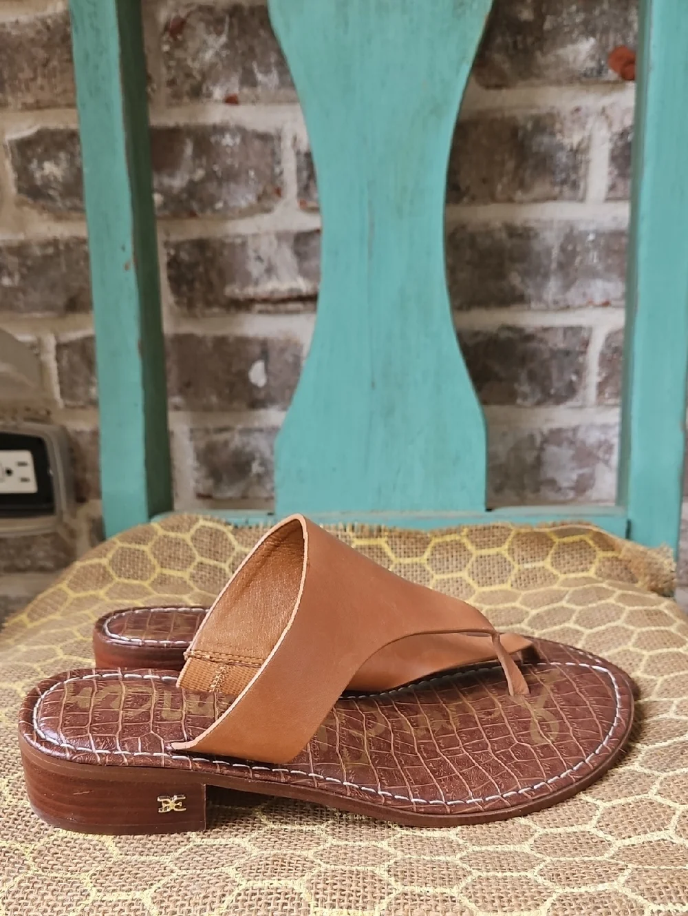 Sam Edelman Jaynee Tan Saddle Leather Sandals